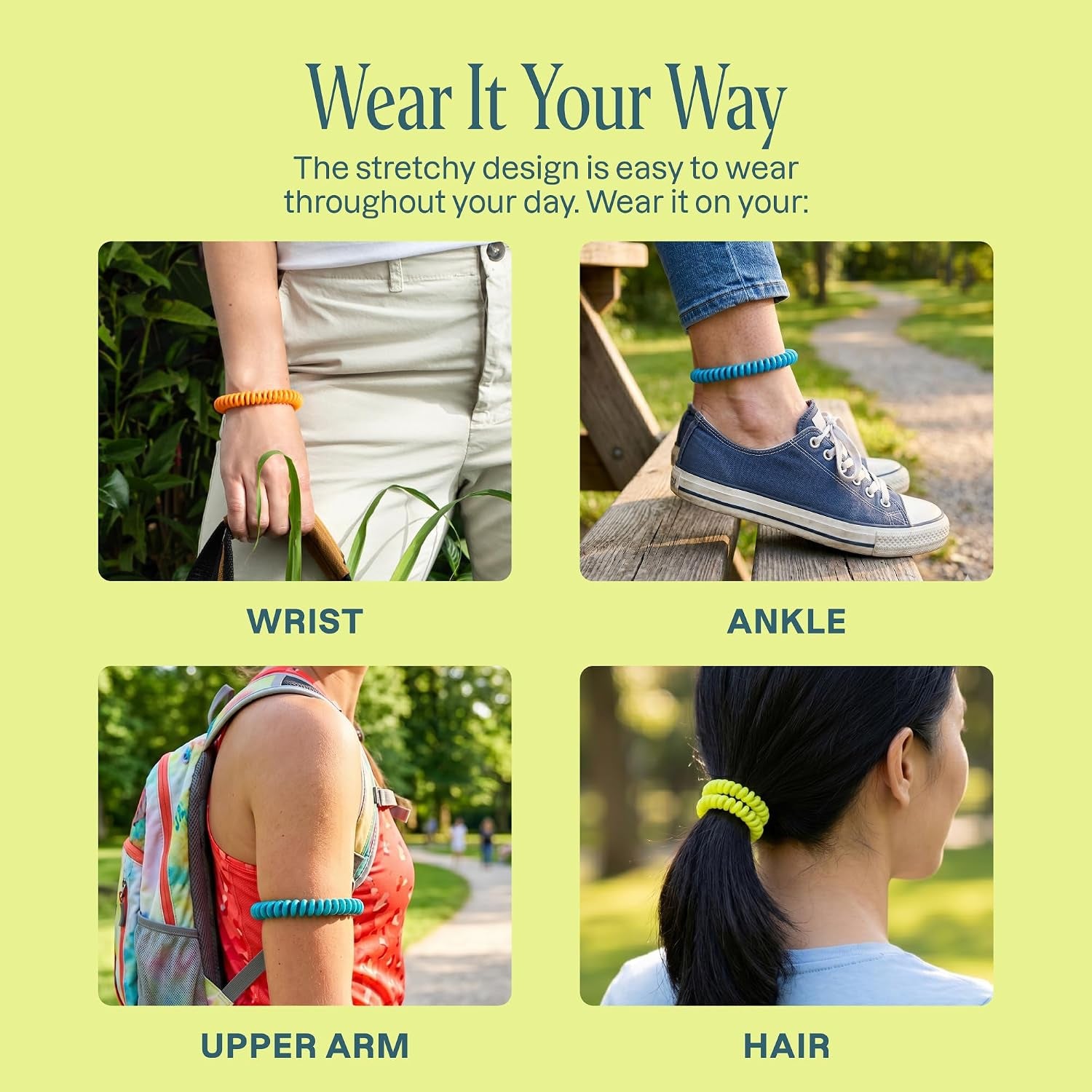 25 Pack Mosquito Repellent Bracelets for Adults & Kids - Natural Deet-Free Bands, Individually Wrapped