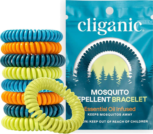 25 Pack Mosquito Repellent Bracelets for Adults & Kids - Natural Deet-Free Bands, Individually Wrapped